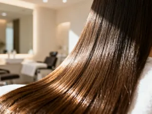 Elegancka fryzura z miękkimi falami, która idealnie dopełnia stylizację z sukienką w kwiatowy wzór.