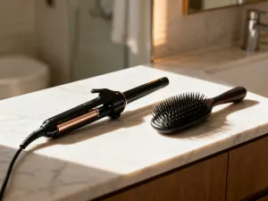 Kobieta z krótką fryzurą typu pixie w stylu messy, prezentująca teksturę i objętość włosów w świetle dziennym.