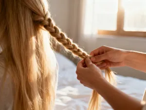 Zbliżenie na zdrowy włos i czystą skórę głowy w powiększeniu, podkreślające efekt właściwej pielęgnacji i higieny.