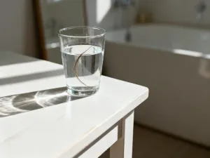 Naturalne składniki do pielęgnacji włosów: olejek arganowy, aloes i rozmaryn na drewnianym stole w promieniach słońca.